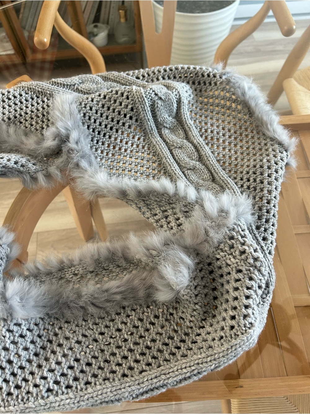 Oxigen Authentic Rabbit Fur Infinity Scarf - Picture 2 of 11